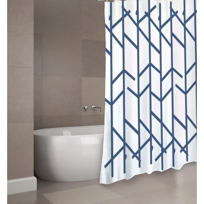 Abbildung von MSV Duschvorhang &quot;PREMIUM BLAU WEISS&quot;, Höhe 200 cm