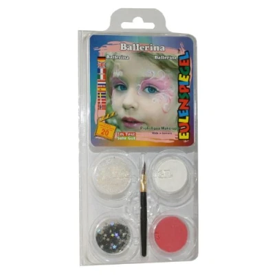 Abbildung von Eulenspiegel 204870 Motiv Set Ballerina, 2 Farben, 1 Puder, Glitzer, Pinsel, Anleitung, für ca. 20 Masken, Karneval, Motto Party
