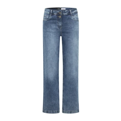Abbildung von Street One MIT Gallonstreifen Jeans Straight Leg, Damen, Größe: 28x32, Blau