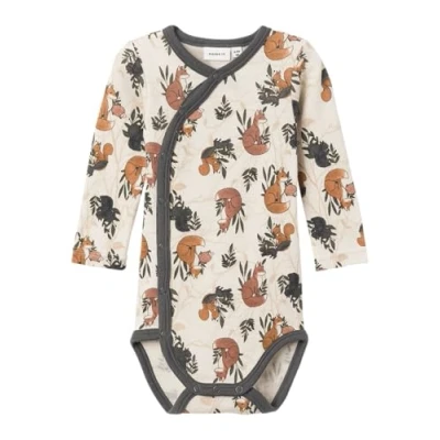 Abbildung von NAME IT Baby Jungen NBMWILLIT Wool LS WRAP XXIII Body, Moonbeam/AOP:AOP, 62