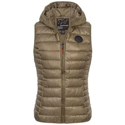 Abbildung von Geographical Norway Steppweste Stepp Weste Kapuze Übergangs Herbst Winter Windbreaker