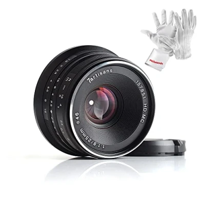 Abbildung von 7artisans 25mm F1.8 Manueller Fokus Prime Fixiertes Objektiv für Olympus Micro Four Thirds MFT m4/3 Kameras Schwarz