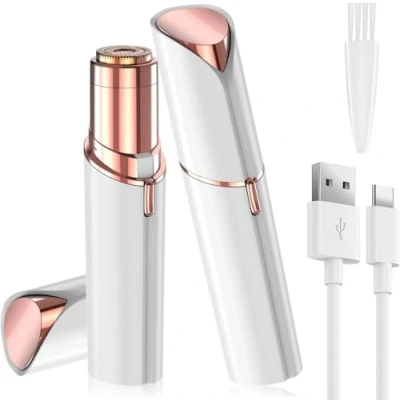 Abbildung von Vexloria Gesichtshaarentferner für Frauen, USB Elektrischer Haarentfernung Gesicht Damen mit LED Licht, Schmerzfreie Gesichtsrasierer, Trimmer Körper Gesichtshaare Lippen Kinn