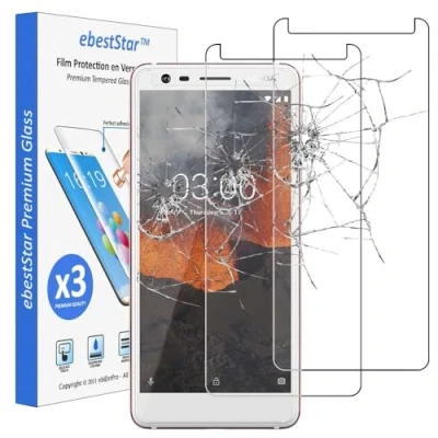 Abbildung von ebestStar kompatibel mit Nokia 3.1 Panzer Schutz Glas (x3 Stück) 2018 Schutzfolie, 9H gehärte Schutzglas, HD Displayschutz, Ultrabeständig