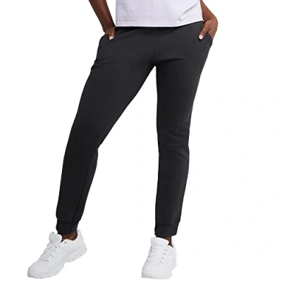 Abbildung von Hanes Damen EcoSmart Jogginghose, mittelschwer, Baumwollmischgewebe, Fleece Trainingshose, Ebenholz, S