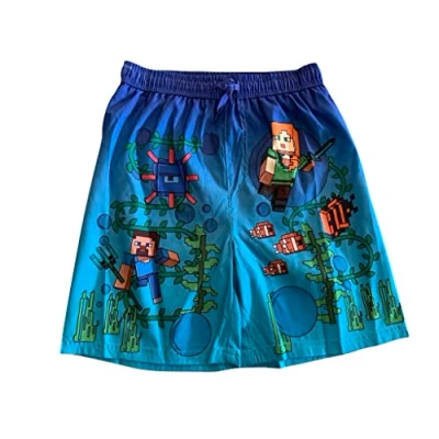 Abbildung von Minecraft Badeshorts Badehose Surfshorts (as3, Numeric, Numeric_140, Regular, blau)
