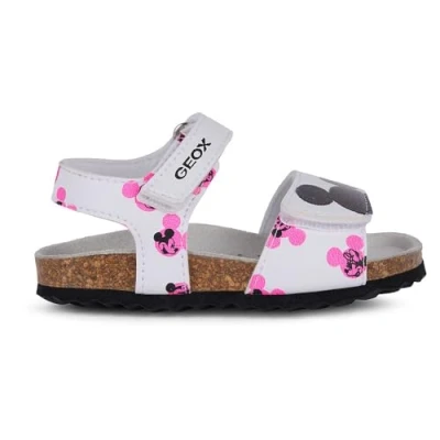 Abbildung von Geox Disney Classic Chalki GIRL Riemensandalette für Kinder, Größe: 20, White/fluofuchsia Schuhe