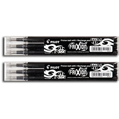 Abbildung von Pilot Frixion Ball Tintenroller Ersatzminen, 0,7 mm, schwarz (6 Minen)