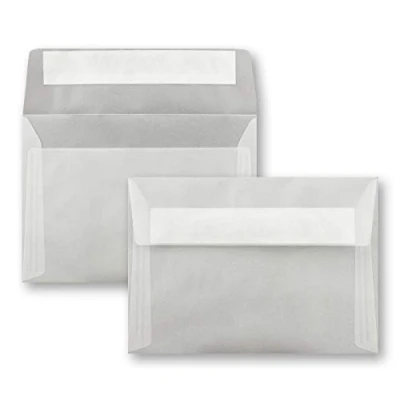 Abbildung von 50x Briefumschläge Transparent Weiß DIN C6 Format 11,4 x 16,2 cm Haftklebung Kuverts ohne Fenster Weihnachten, Grußkarten &amp; Einladungen Für A6 A4 Papier