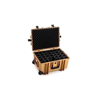Abbildung von B&amp;W Transportkoffer Outdoor Typ 6800 Desert Tan mit variabler Facheinteilung, Trolley Koffer, ideal auf Tour wasserdicht nach IP67 Zertifizierung, staubdicht, bruchsicher und unverwüstlich