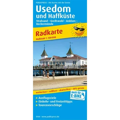 Abbildung von Usedom und Haffküste: Radkarte mit Ausflugszielen, Einkehr &amp; Freizeittipps, wetterfest, reissfest, abwischbar, GPS genau. 1:100000 (Radkarte: RK)