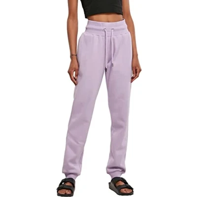 Abbildung von Urban Classics Ladies Organic HIGH Waist Sweat Pants Jogginghose, Damen, Größe: Large, Lilac