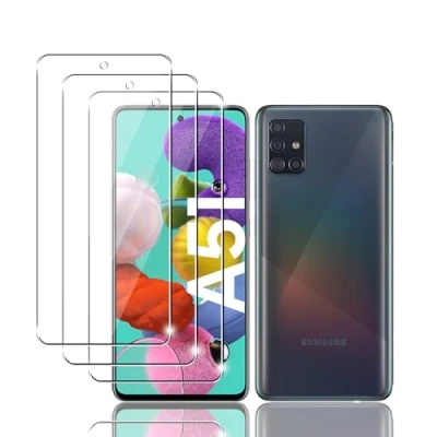 Abbildung von Kziwii 3 Stück Schutzfolie für Samsung Galaxy A51 Panzer Schutz Glas, Panzerfolie, Schutzglas, HD Displayschutzfolie, 9H Härte, Anti Kratz, Bläschen
