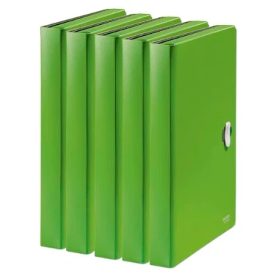 Abbildung von Leitz Recycle Projektmappe A4, 5er Pack, Für 250 Blatt, Hochwertige Dokumentenablage sortiert nach A Z, Kunststoff, 100 % recyclebar, Umweltfreundlich, Serie, Grün, 46240055