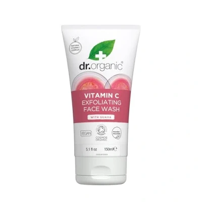 Abbildung von Dr Organic Guave Peeling Gesichtswaschmittel, Vitamin C, Aufhellend, Für Männer und Frauen, Natürlich, Vegan, Tierversuchsfrei, Paraben &amp; SLS frei, Zertifiziert Bio, 150ml