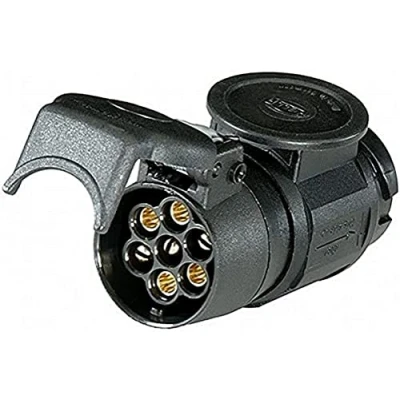 Abbildung von HELLA Adapter, Steckdose 12V von 13 polig auf 7 Länge: 91mm Kunststoff schwarz DIN/ISO: 11446 N Typ/1724 Typ Menge: 1 8JA 005 952 013