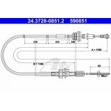 Abbildung von ATE 24.3728 0851.2 Kupplungsseil CITROËN: C1 I, TOYOTA: Aygo, PEUGEOT: 107 Schrägheck