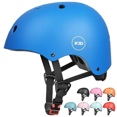 Abbildung von XJD Fahrradhelm Kinder Jugend Kinderhelm Einstellbare Skateboard Helm Skaterhelm für Fahrrad Scooter Roller Kinderfahrradhelm 3 13 Alt Mädchen und Jungen (S: 51 54 cm, Blau)