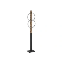 Abbildung von Eglo 900892 Stehleuchte BOYAL Stahl, Holz schwarz, braun rustikal LED 2X9W 3000K L:30cm H:150cm mit Fußtrittschalter