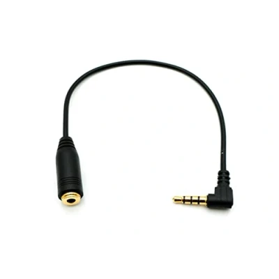 Abbildung von System S Audio Kabel 17 cm 3,5 mm Klinke Stecker zu Buchse Winkel AUX Adapter Schwarz