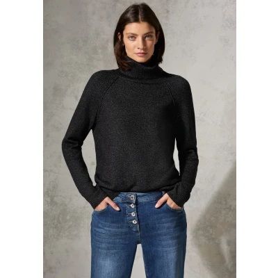 Abbildung von Cecil Rollkragenp Strickpullover, Damen, Größe: Large, Schwarz
