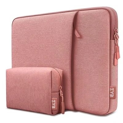 Abbildung von ZYB 13.3 Zoll Laptop Hülle,MacBook Tasche für MacBook Air 13 M3 M2 M1 2024 2023 2012,MacBook Pro 14/13 2022 2021 2012,Surface Laptop,MateBook D14,Lenovo Dell Schutzhülle Sleeve Rosa