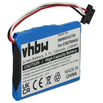 Abbildung von vhbw Akku kompatibel mit Becker Traffic Assist Z 103, 108, Z109, 113, Z200 GPS Navigation Navi (720mAh, 3,7V, Li Ion)