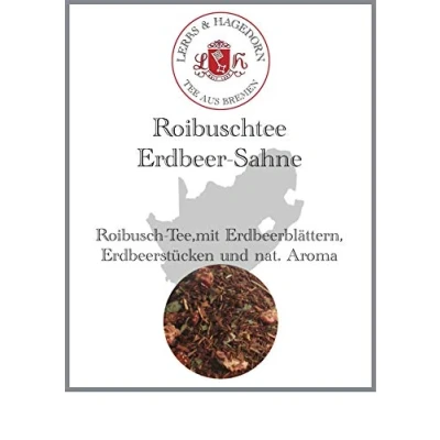 Abbildung von Lerbs &amp; Hagedorn, Roibuschtee Erdbeer Sahne 250g (ca. 21 Liter) Mit Erdbeerblättern und Erdbeerstücken