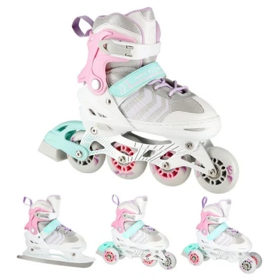 Abbildung von NILS EXTREME Inlineskates 4 IN 1 Inliner Schlittschuhe Rollschuhe wechselbare Kufen, verstellbare Größe &amp; Rollen