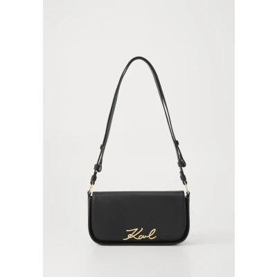 Abbildung von KARL Lagerfeld Signature Crossbody Umhängetasche, Damen, Größe: One Size, Black/vibration gold