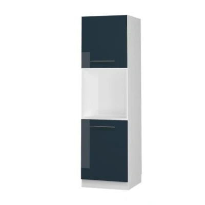 Abbildung von Vicco Herdumbauschrank Fame Line, Dunkelblau Hochglanz/Weiß, 60 cm mit offenem Regal