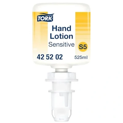 Abbildung von Tork Sensitive Feuchtigkeitsspendende Hand Mini Lotion S5, parfümfreie Handcreme, 8x525 ml, 425202