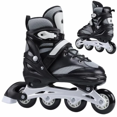 Abbildung von Navaris Rollschuhe Rollerblades Mit austauschbarer Bremse grau, (1 St), Inline Skates für Kinder und Erwachsene Inliner größenverstellbar