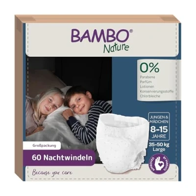 Abbildung von Bambo Dreamy Night Pants Windeln, Klimmzughose, umweltfreundliche Nachtwindeln halten Betten die ganze Nacht trocken, Klimmzug Trainings sicher, bequem, Töpfchentrainingshosen, Kinder im