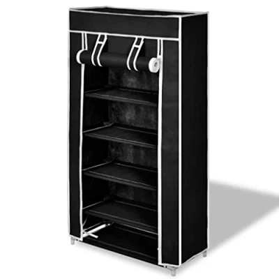 Abbildung von vidaXL Schuhschrank Schuhregal Schuhablage 5 Schicht 58 x 28 106 cm Schwarz