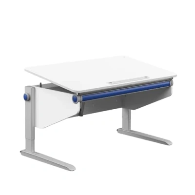 Abbildung von moll Winner Comfort, höhenverstellbarer Kinderschreibtisch für Jungen und Mädchen, 6 Akzentfarben, Korpus Weiß, Holzwerkstoff, 121cm x 71cm