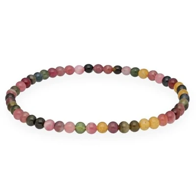Abbildung von Lebensquelle Plus Mini Kugelarmband 4mm Hochwertiges Edelsteinarmband (Turmalin, bunt)