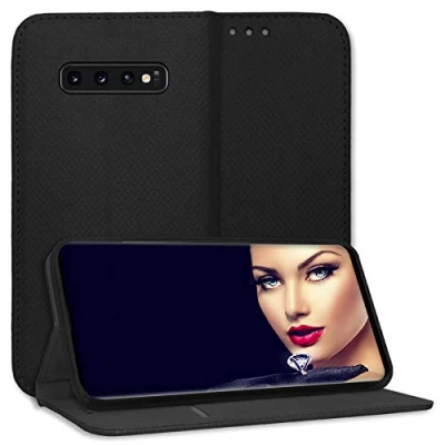 Abbildung von mtb more energy® Schutz Tasche Bookstyle für Samsung Galaxy S10+, S10 Plus (SM G975, 6.4&#039;&#039;) schwarz Kunstleder Klapp Cover Hülle Wallet Case