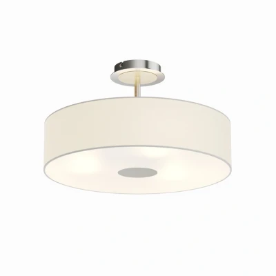 Abbildung von Lindby Deckenleuchten Josia, dimmbar, Leuchtmittel nicht inklusive, Modern, Stoff, Glas, Metall, weiß, nickel matt, chrom, 3 flammig, E27