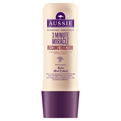 Abbildung von Aussie 3 Minute Miracle Reconstructor, 250 ml, Intensivpflege für Geschädigtes Haar, mit Macadamianussöl, Haarmaske, Haarkur Trockenes Haarkur, Haarpflege Haare Kur