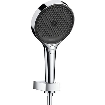 Abbildung von hansgrohe Duschbrause &quot;Rainfinity&quot;, (Brauseschlauch, Handbrause, Brausehalter), 13cm, 3 Strahlarten mit Duschschlauch 160cm, chrom