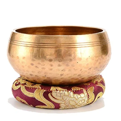 Abbildung von Tibetisches Klangschalen Set Aus Nepal Große Original Tibetische Klangschale Singing Bowl Zur Yoga Meditation, Entspannung Und Achtsamkeit Das Ideale Geschenkset,A1