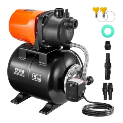 Abbildung von VEVOR 750W Gartenpumpe Bewässerungspumpe Poolpumpe Flachbrunnenpumpe 3700L/h