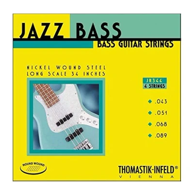 Abbildung von Thomastik 682765 Saiten für E Bass Jazz Serie Nickel Round Wound Roundcore, Satz JR 344 4 string roundwound long scale 34 Zoll