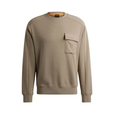 Abbildung von BOSS Pocketcargo Sweatshirt, Herren, Größe: Small, Open brown