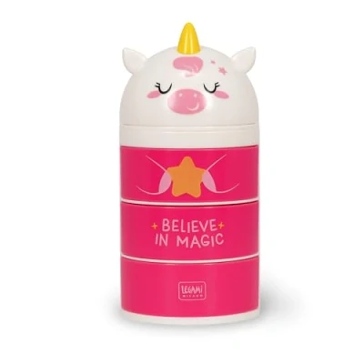 Abbildung von Legami Desk Organizer, Schreibtisch Organizer mit 3 seitlich zu öffnenden Schubladen, oberes Fach Schiebeverschluß, Unicorn Motiv