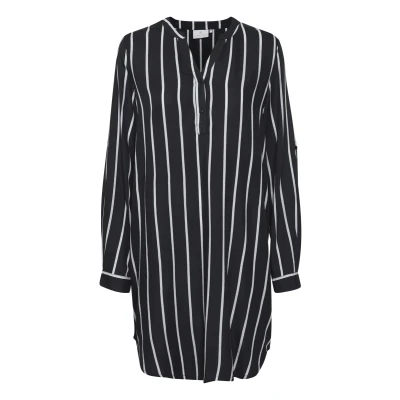 Abbildung von Kaffe Kamarana Freizeitkleid, Damen, Größe: 34, Black/chalk stripe