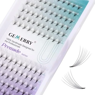 Abbildung von 8D Fertige Fächer Wimpern Volumen Wimpernverlängerung Büschelwimpern 0,07mm D curl Länge 8 14mm Mix Vorgefächerte Lashes von GEMERRY (0.07 Mix)