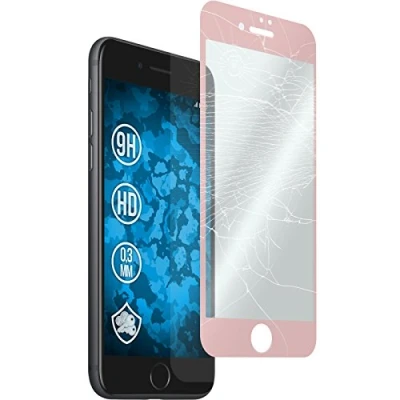 Abbildung von PhoneNatic 1er Pack Glas Folie klar Full Screen Roségold kompatibel mit Apple iPhone 7 Plus / 8 Schutzglas für