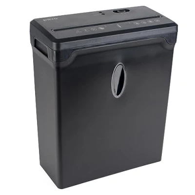 Abbildung von PREMIUM 8003501 Aktenvernichter bis zu 6 Blatt, Partikelschnitt / Kreuzschnitt 4x33mm mit,Kreditkart Shredder, inklusive Papierkorb 10L